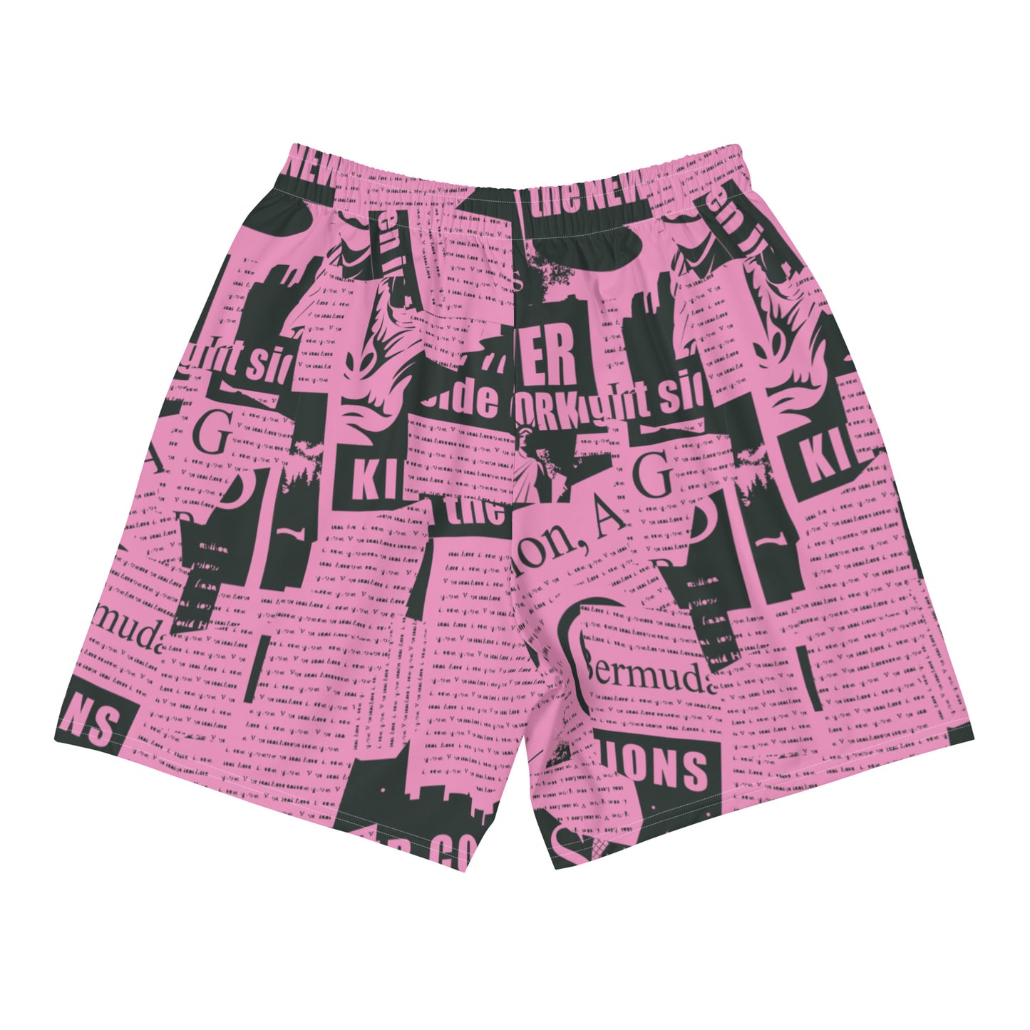 pink & black typography shorts