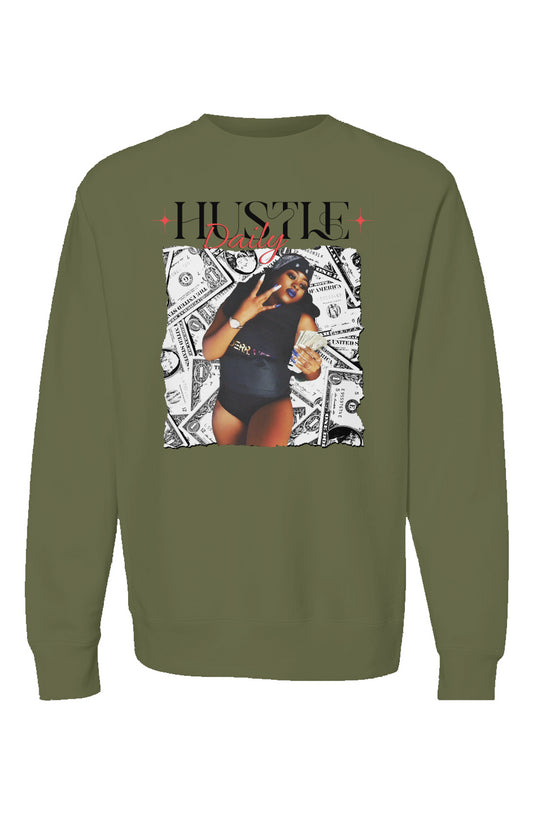 Hustle Daily Olive Green Sweatshirt