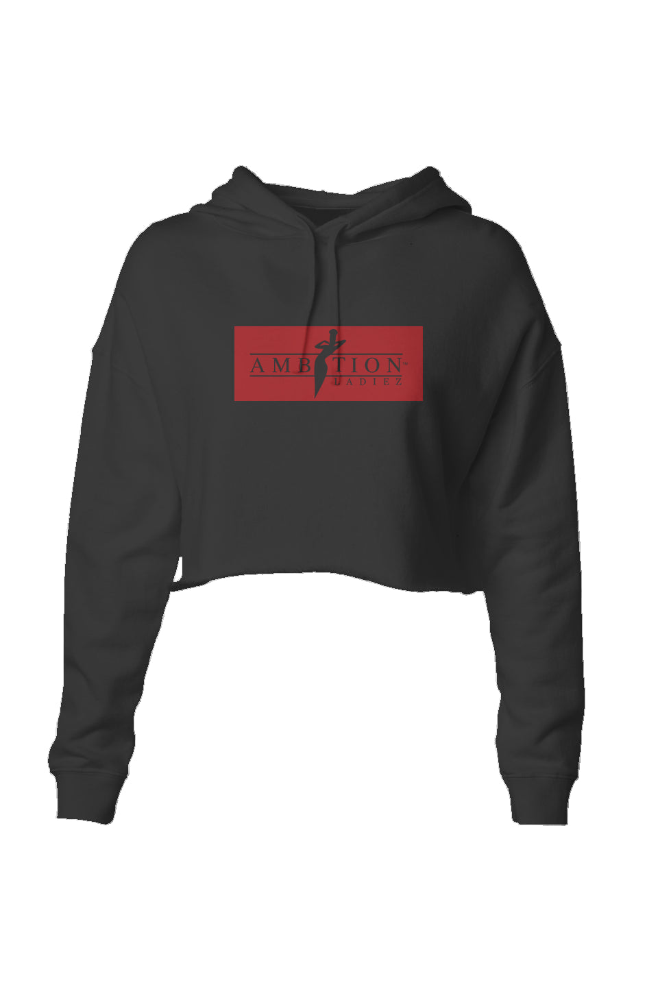 Woman Black & Red Crop Hoodie