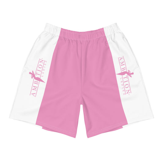 printed pink & white running shorts
