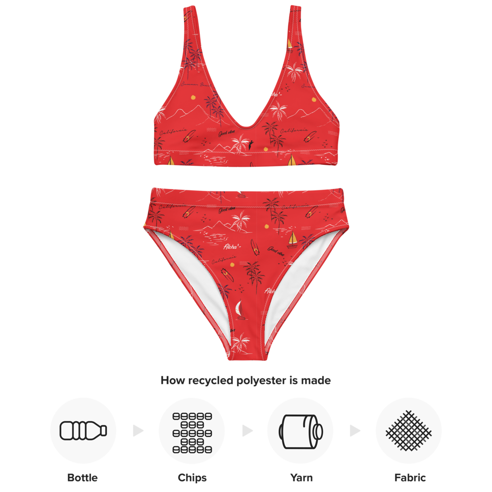 red high waisted bikini